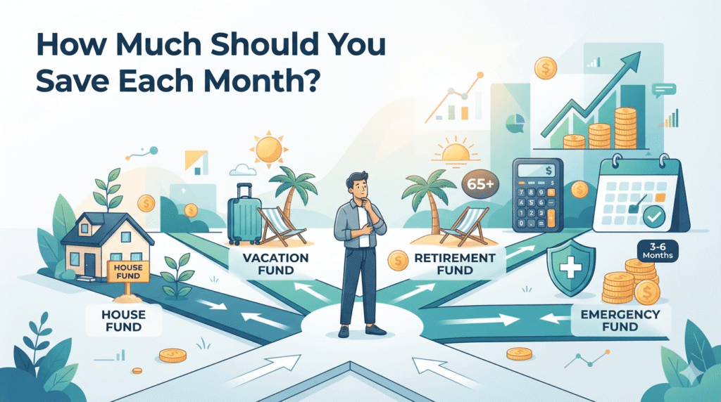 How Much Should You Save Each Month? Formula, Budget Rules & Examples